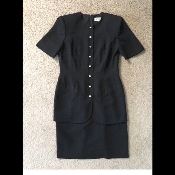 Kasper A.S.L. Midi Suit Dress size 8 Logo Buttons🌟1 Piece workwear classy - Picture 5 of 11